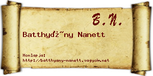 Batthyány Nanett névjegykártya